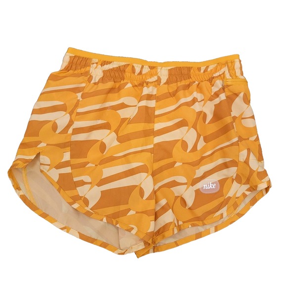 Nike Icon Clash Tempo Luxe Shorts Womens XS Dri Fit Lined Running Mustard Yellow - Picture 2 of 16